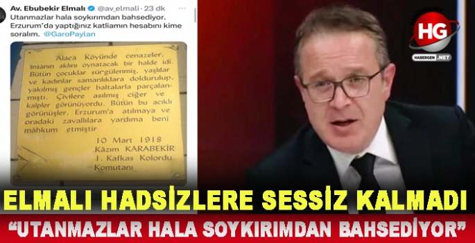 ELMALI: UTANMAZLAR HALA SOYKIRIMDAN BAHSEDİYOR