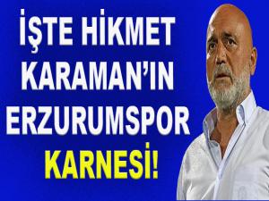 İŞTE HİKMET KARAMAN'IN ERZURUMSPOR KARNESİ!