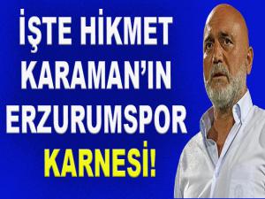 İŞTE HİKMET KARAMAN'IN ERZURUMSPOR KARNESİ!