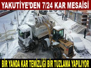 YAKUTİYE'DEN 7/24 KAR TEMİZLİĞİ