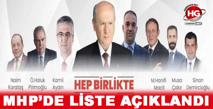 MHP'DE LİSTE BELLİ OLDU